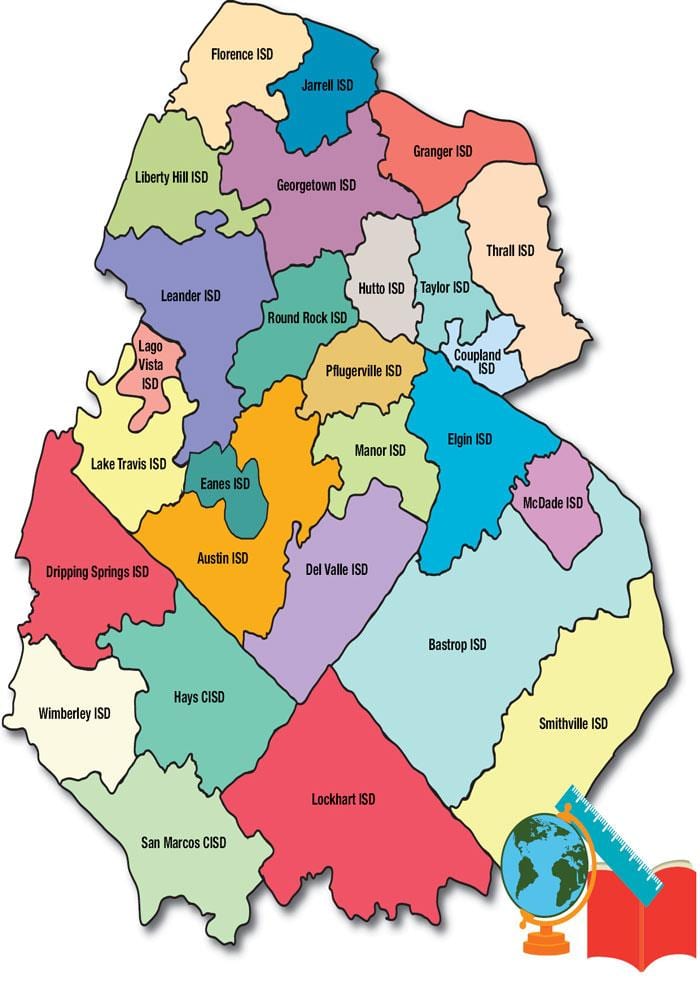 školi distriktu mapu Austin