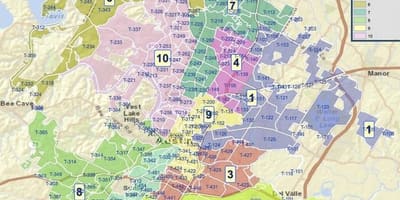 Austin Tx urbanističke mapu